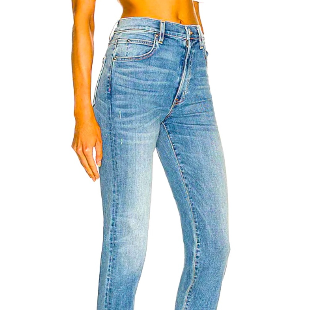 New Slvrlake Roxy Faded and Washed Denim and Washed mid-rise jean